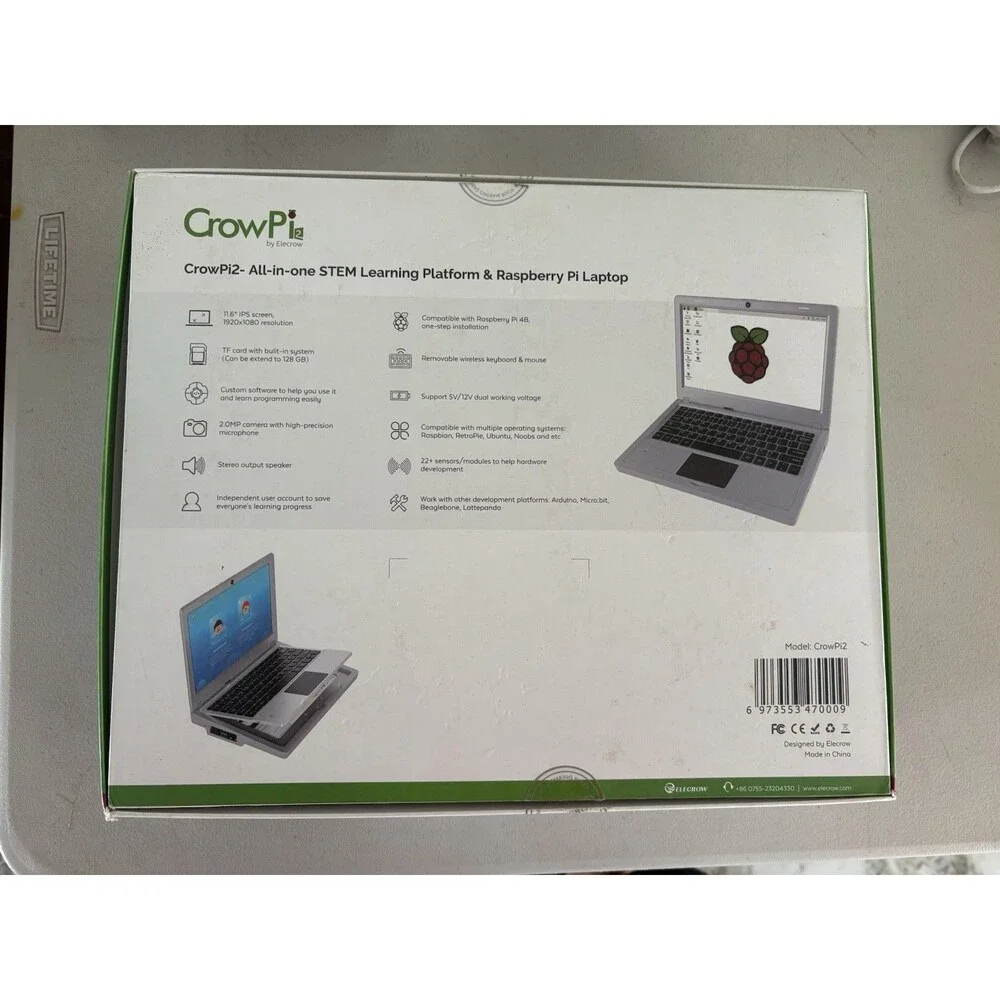CrowPi2 Laptop All-in-One Stem Learning Platform Raspberry Pi 4B Laptop Tested